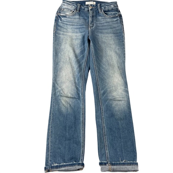 Flying Monkey Denim - Flying Monkey Slim Straight Jeans Size 26 High Rise Medium Blue Stretch Poised